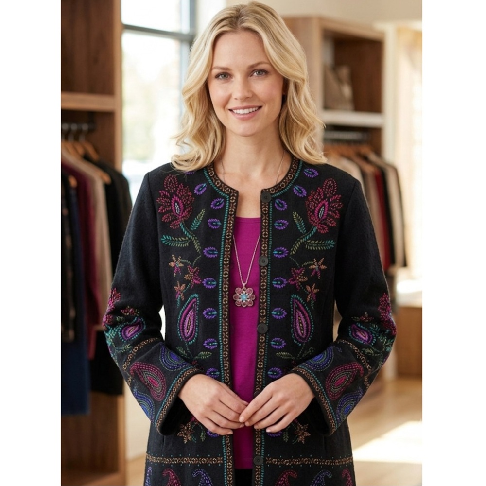 Linea by Louis Dell’Olio Embroidered Statement jacket